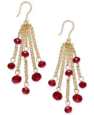 Charter Club Silver-tone Black Bead Fringe Earrings, Only At Macy's
