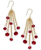 Charter Club Silver-tone Black Bead Fringe Earrings, Only At Macy's