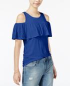 Maison Jules Cold-shoulder Flounce Top, Created For Macy's