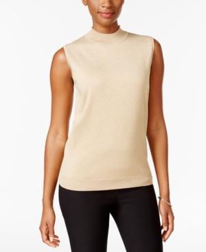 Alfred Dunner Mock-neck Sleeveless Sweater