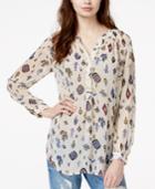 Lucky Brand Printed Long-sleeve Blouse