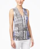Inc International Concepts Sleeveless Printed Blouse, Only At Macy's