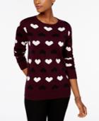 Charter Club Heart-print Sweater, Created For Macy's