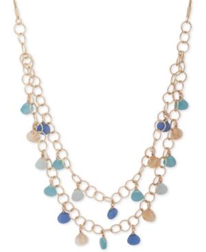 Lonna & Lilly Gold-tone Stone Double-layer 32 Statement Necklace