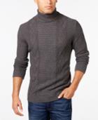 Tasso Elba Men's Big And Tall Turtleneck Mixed-stitch Sweater, Only At Macy's