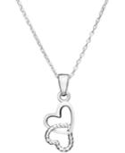 Unwritten Heart Necklace, Sterling Silver Double Heart Pendant