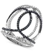 Effy Black And White Diamond Swirl Ring (3/4 Ct. T.w.) In 14k White Gold