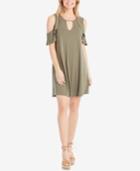 Jessica Simpson Juniors' Perlie Cold-shoulder Keyhole Dress