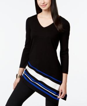 Alfani Petite V-neck Asymmetrical Top, Only At Macy's