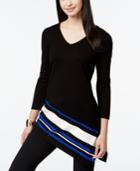 Alfani Petite V-neck Asymmetrical Top, Only At Macy's