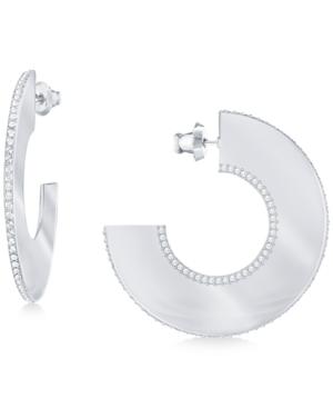 Swarovski Gelane Wide Pave Half Hoop Earrings