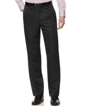 Kenneth Cole Reaction Straight Fit Texture Stria Flat Front Dress Pants