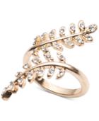 Lonna & Lilly Gold-tone Pave Leaf Wrap Ring