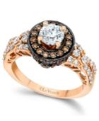 Le Vian Chocolate And White Diamond Engagement Ring In 14k Rose Gold (1-5/8 Ct. T.w.)