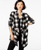 Bar Iii Plaid Flyaway Cardigan, Only At Macy's