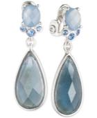Anne Klein Silver-tone Stone And Crystal Teardrop Earrings