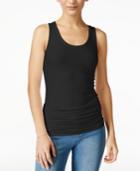 Planet Gold Juniors' Ruched Racerback Tank Top