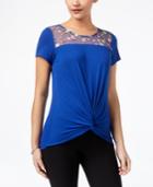 Ny Collection Twist-front Illusion-contrast Top