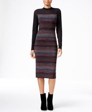 Rachel Rachel Roy Illusion Striped Midi Sweater Dress