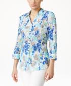 Jm Collection Printed Button-front Shirt, Only At Macy's
