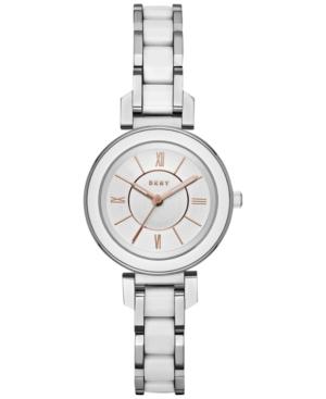 Dkny Women's Ellington Stainless Steel And White Ceramic Bracelet Watch 30mm Ny2588