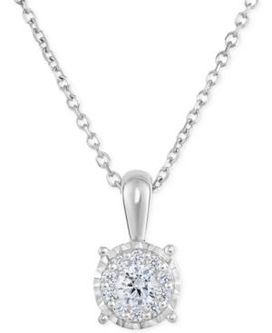 Trumiracle Diamond Halo Pendant Necklace (1/3 Ct. T.w.) In 14k White Gold