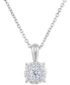 Trumiracle Diamond Halo Pendant Necklace (1/3 Ct. T.w.) In 14k White Gold