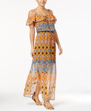 City Studios Juniors' Cold-shoulder Maxi Dress