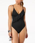 Trina Turk Ruffled High-leg Cheeky One-piece Swimsuit Women's Swimsuit