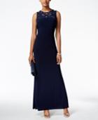 Sl Fashions Embellished Cutout-neck Gown