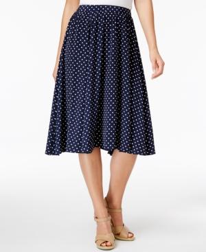 Charter Club Petite Dot-print A-line Skirt, Only At Macy's