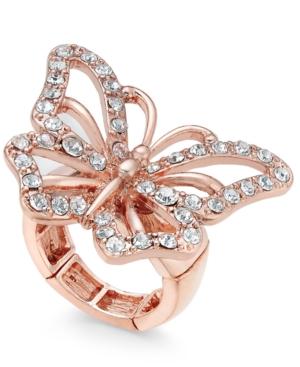 Thalia Sodi Rose Gold-tone Pave Butterfly Stretch Ring, Only At Macy's