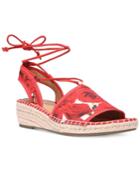 Franco Sarto Liona Lace-up Espadrille Wedge Sandals Women's Shoes