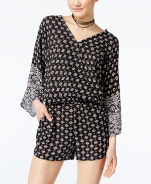 Bcx Juniors' Printed Surplice Romper