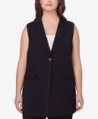 Tahari Asl Plus Size Long Blazer Vest