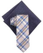 Tallia Men's Juan Plaid Tie And Dot Pocket Square Set