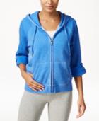Calvin Klein Performance Distressed Zippered Hoodie