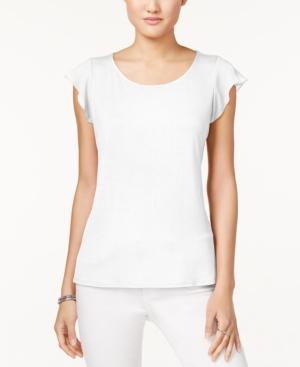 Maison Jules Scoop-neck Flutter-sleeve Top, Only At Macy's
