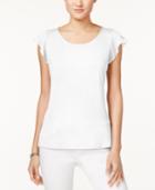Maison Jules Scoop-neck Flutter-sleeve Top, Only At Macy's