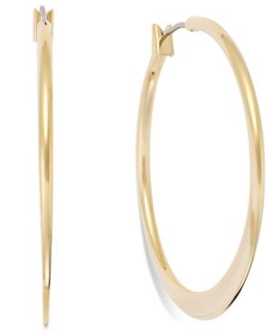 Charter Club Gold-tone Medium Wedge Hoop Earrings