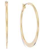 Charter Club Gold-tone Medium Wedge Hoop Earrings