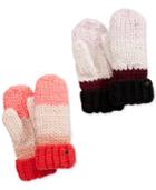 Kate Spade New York Chunky Knit Colorblock Mittens