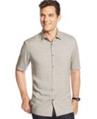Alfani Black Big And Tall Slub-textured Short-sleeve Shirt, Only At Macy's