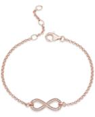 Thomas Sabo Pave Crystal Infinity Bracelet In 18k Rose Gold-plated Sterling Silver
