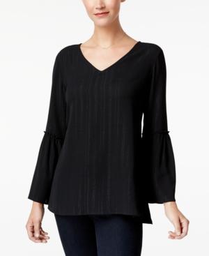 Style & Co Metallic Bell-sleeve Top, Only At Macy's