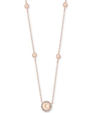 Effy Morganite (3/4 Ct. T.w.) & Diamond (1/3 Ct. T.w.) 18 Pendant Necklace In 14k Rose Gold