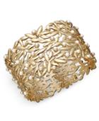 I.n.c. Gold-tone Imitation Pearl Leaf Stretch Bracelet, Created For Macy's