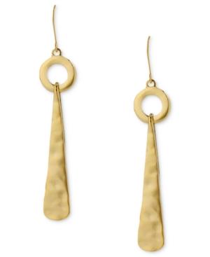 Robert Lee Morris Soho Earrings, Gold-tone Hammered Linear Drop Earrings