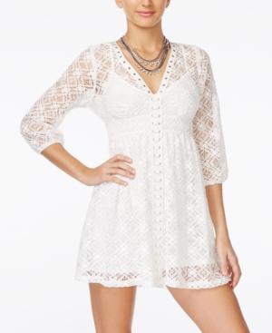 Alice Through The Looking Glass Juniors' Embellished Lace A-line Dress