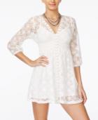 Alice Through The Looking Glass Juniors' Embellished Lace A-line Dress